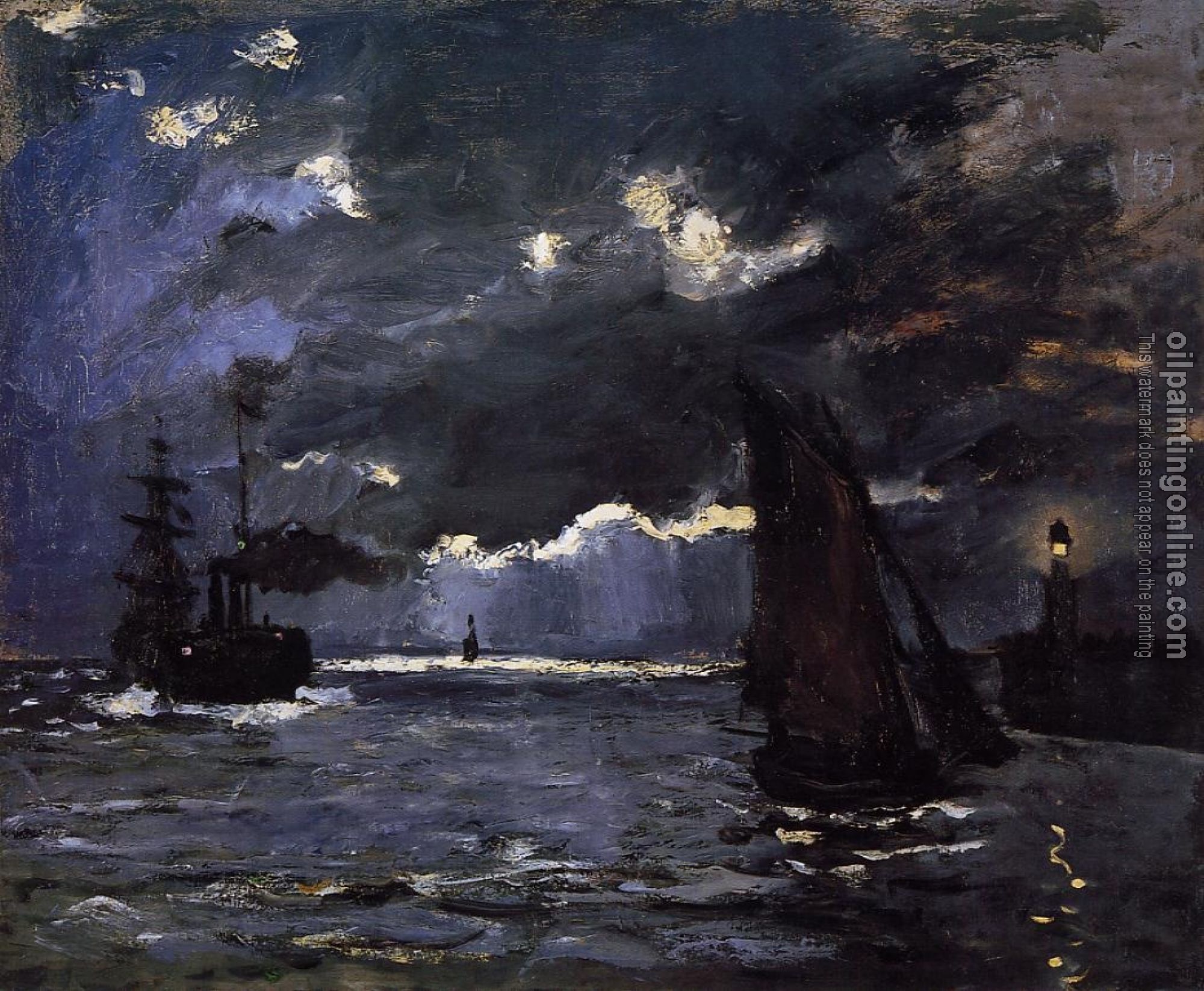 Monet, Claude Oscar - Seascape, Night Effect